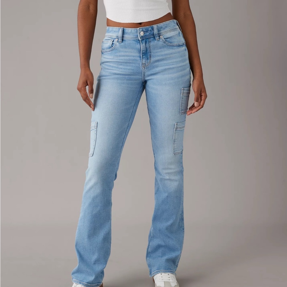 AE Stretch Low-Rise Kick Bootcut Jean